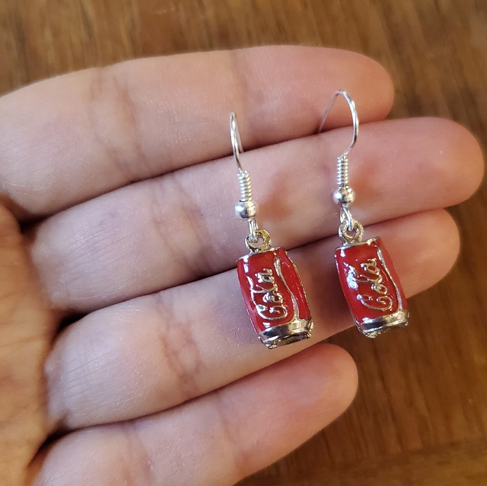 NWOT Tiny Coca Cola Earrings - Picture 6 of 7